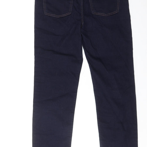 Marks and Spencer Womens Blue Cotton Straight Jeans Size 12 Regular Zip