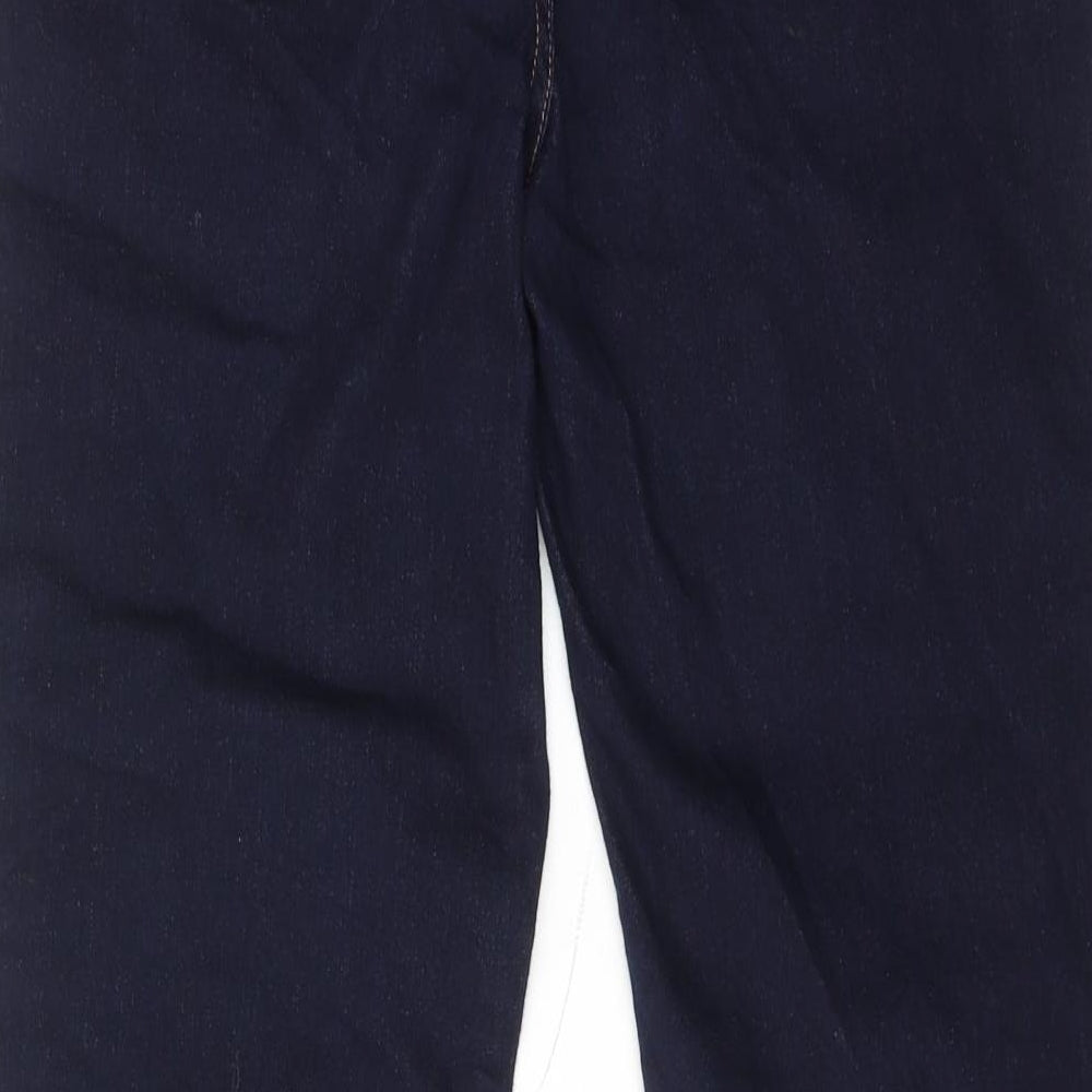 Marks and Spencer Womens Blue Cotton Straight Jeans Size 12 Regular Zip