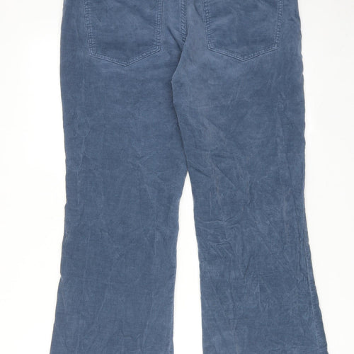 Marks and Spencer Womens Blue Cotton Trousers Size 16 Regular Zip