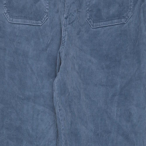 Marks and Spencer Womens Blue Cotton Trousers Size 16 Regular Zip