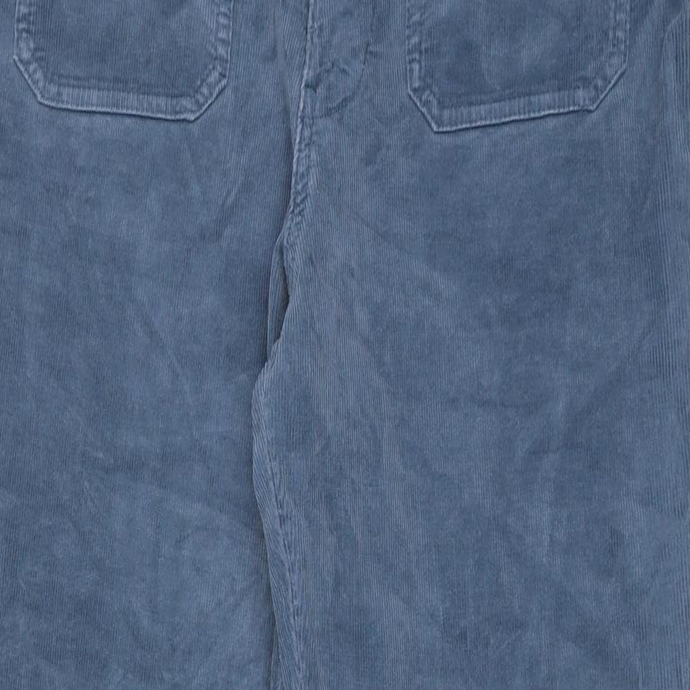 Marks and Spencer Womens Blue Cotton Trousers Size 16 Regular Zip