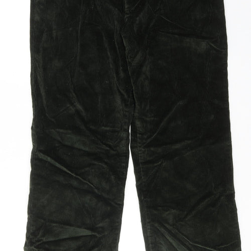 Blue Harbour Mens Green Cotton Trousers Size 34 in L31 in Regular Zip