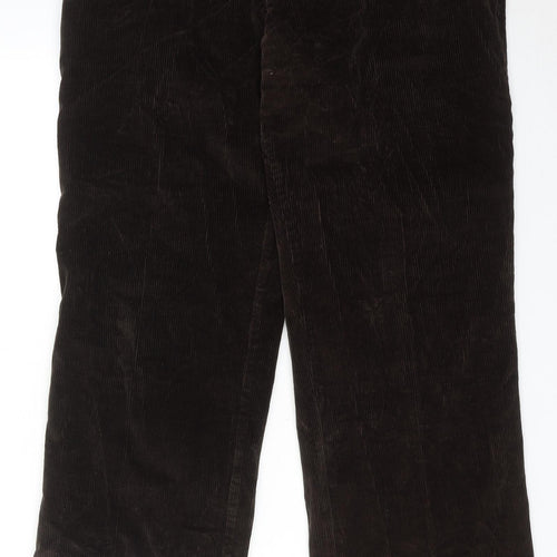 Saint Hilaire Mens Brown Cotton Trousers Size 34 in Regular Zip