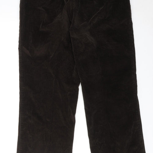 Saint Hilaire Mens Brown Cotton Trousers Size 34 in Regular Zip