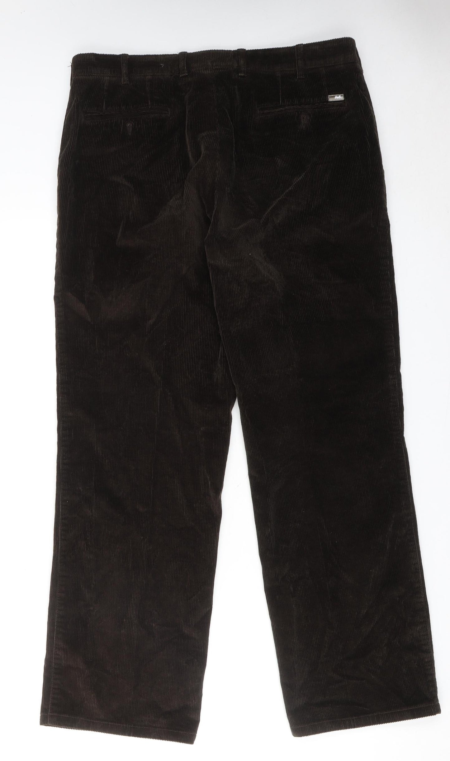 Saint Hilaire Mens Brown Cotton Trousers Size 34 in Regular Zip