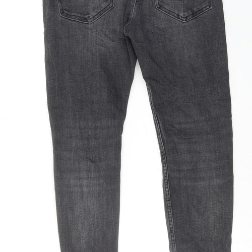Zara Mens Grey Cotton Skinny Jeans Size 32 in Regular Button