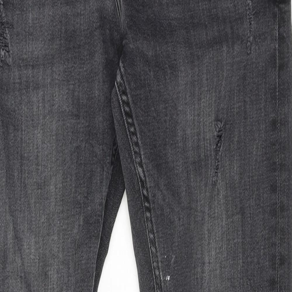 Zara Mens Grey Cotton Skinny Jeans Size 32 in Regular Button