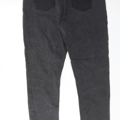 Marks and Spencer Womens Grey Cotton Skinny Jeans Size 18 Slim Zip