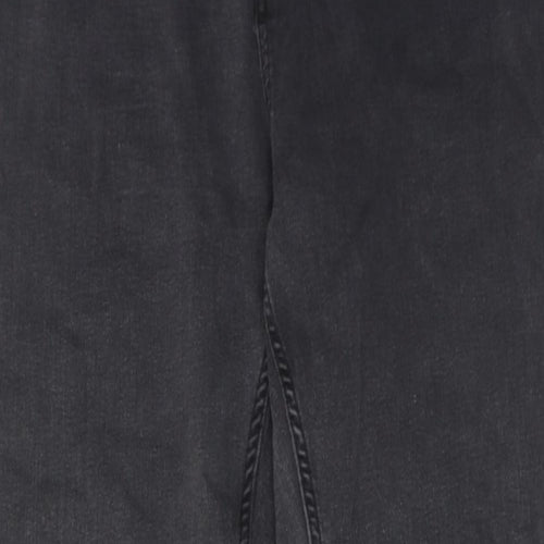 Marks and Spencer Womens Grey Cotton Skinny Jeans Size 18 Slim Zip