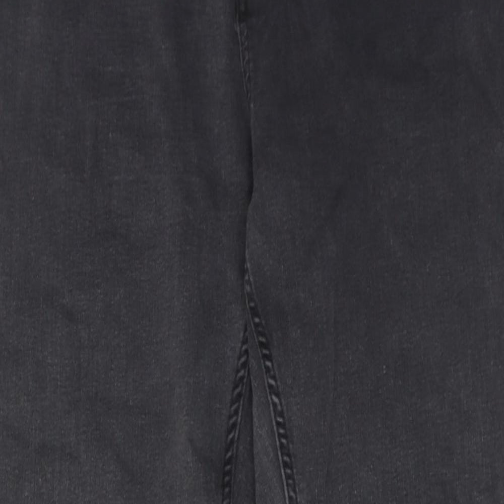 Marks and Spencer Womens Grey Cotton Skinny Jeans Size 18 Slim Zip
