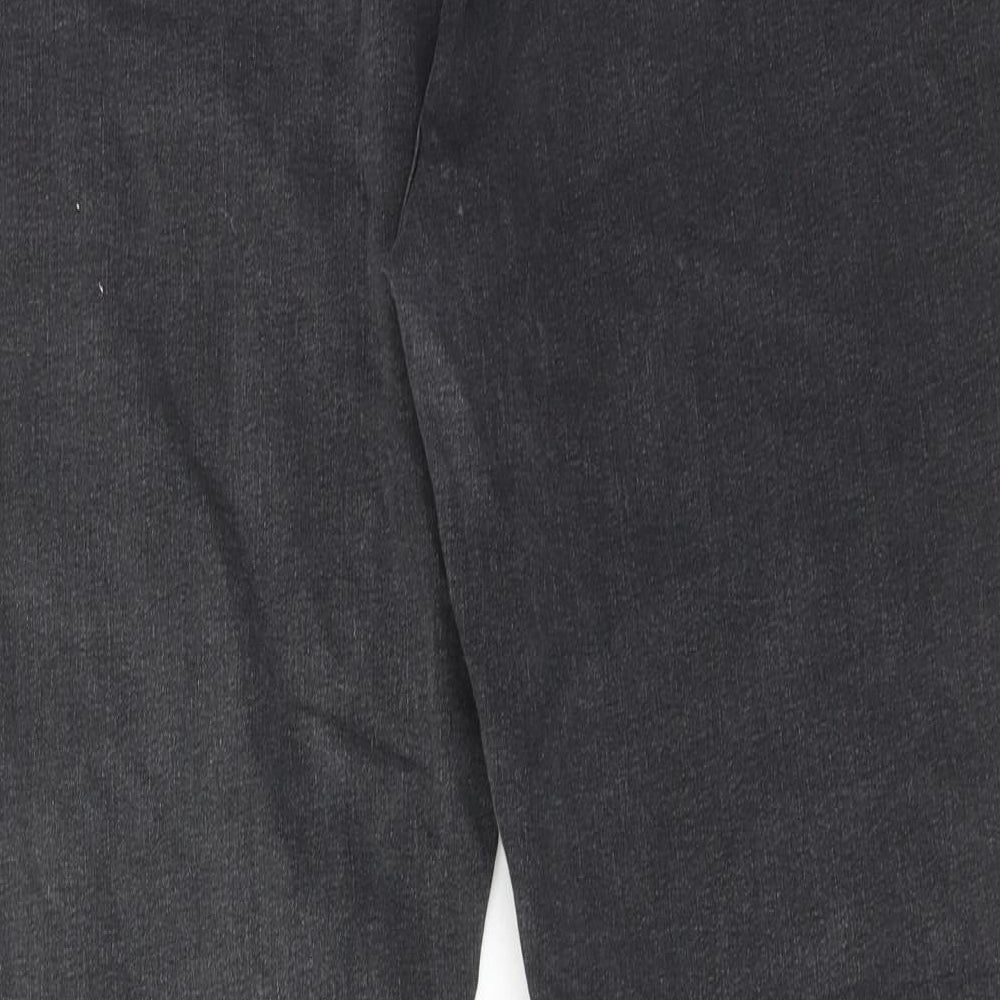 Marks and Spencer Womens Grey Cotton Skinny Jeans Size 18 Slim Zip