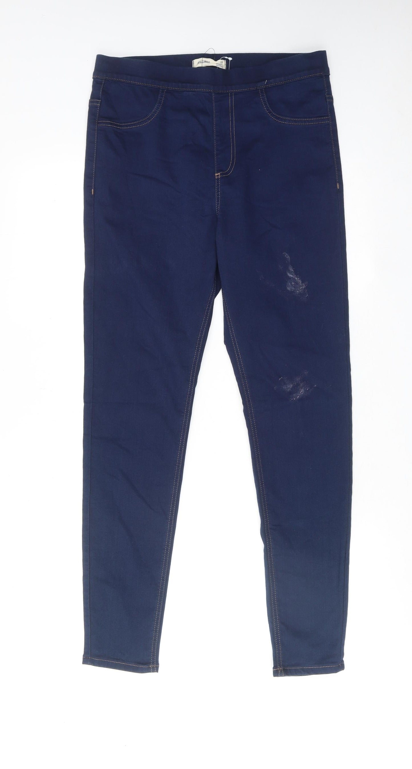 Marks and Spencer Womens Blue Cotton Jegging Jeans Size 12 Regular