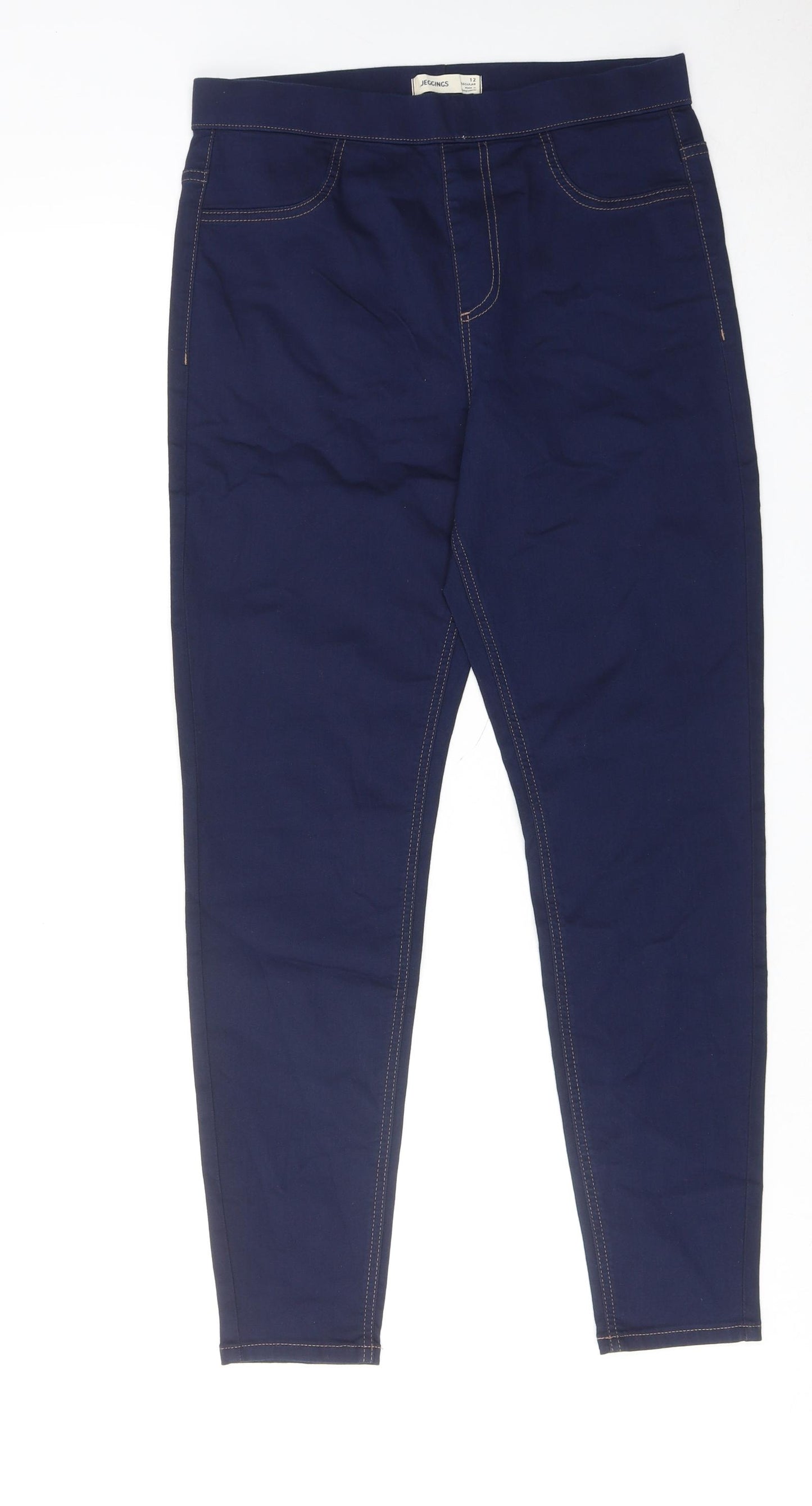 Marks and Spencer Womens Blue Cotton Jegging Jeans Size 12 Regular