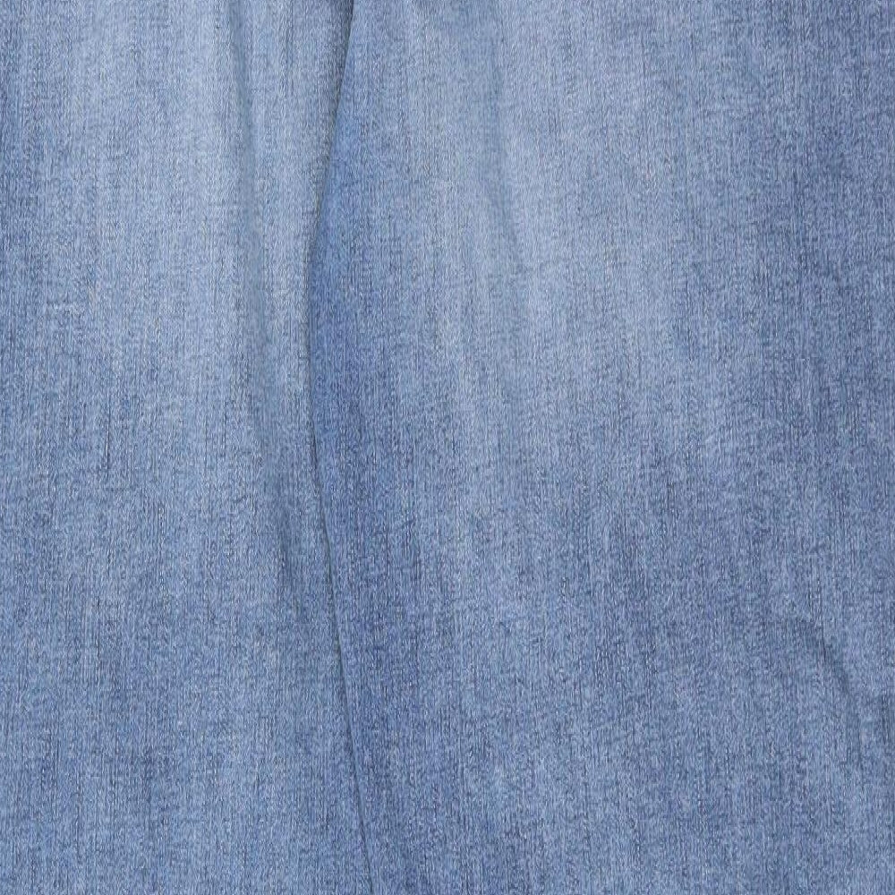 Marks and Spencer Womens Blue Cotton Straight Jeans Size 18 Regular Zip