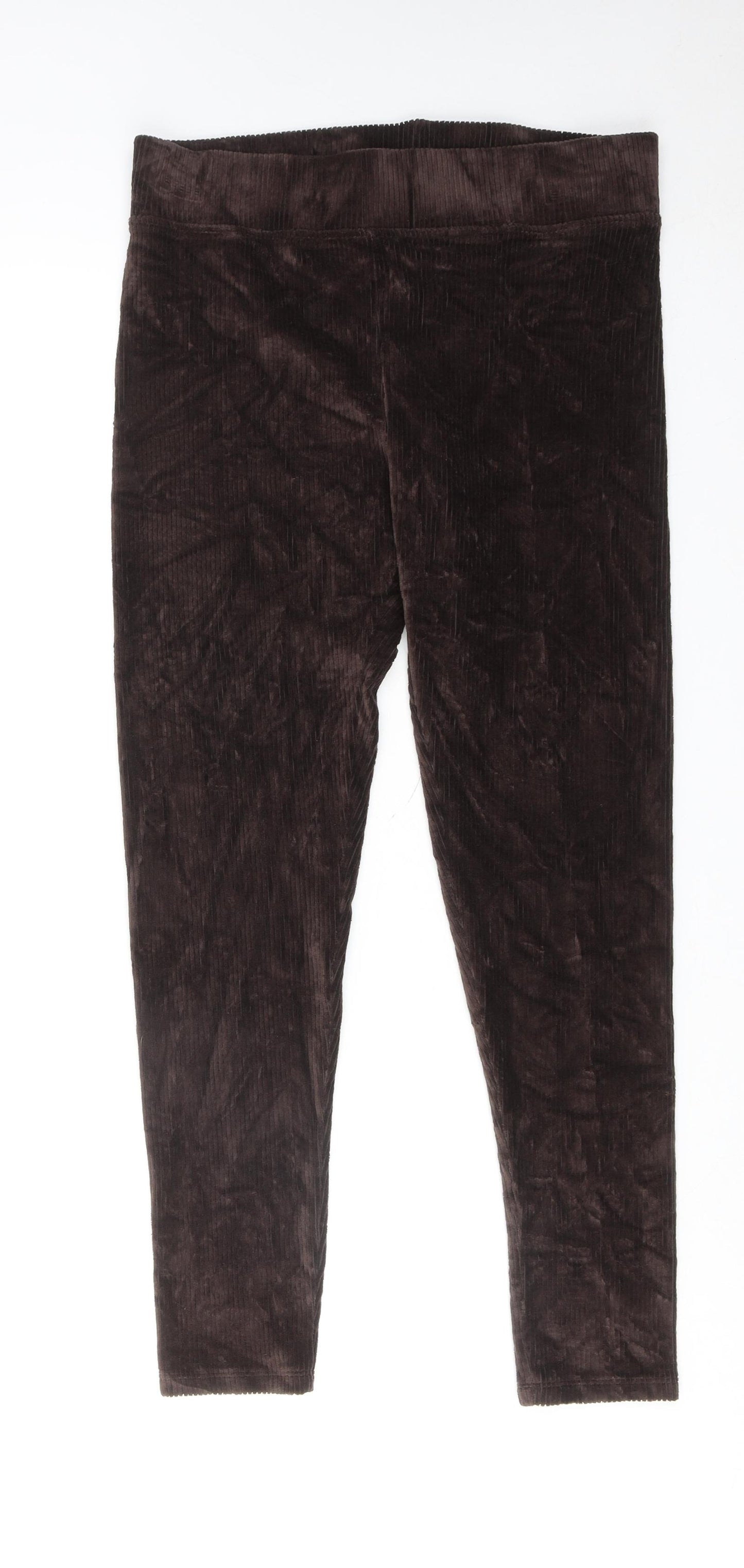 Marks and Spencer Womens Brown Cotton Carrot Leggings Size 12 Regular