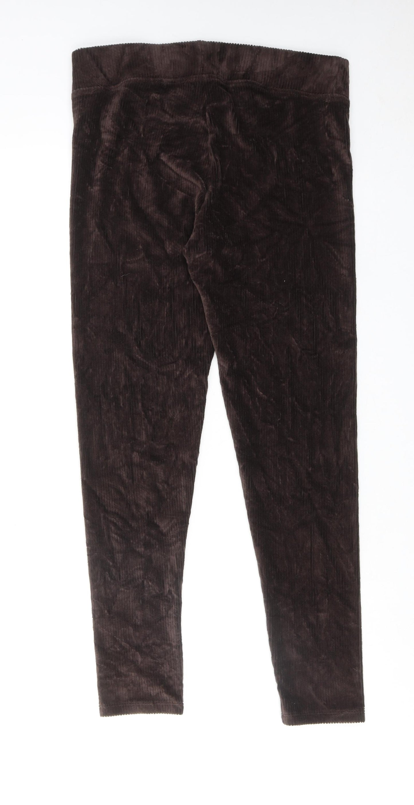 Marks and Spencer Womens Brown Cotton Carrot Leggings Size 12 Regular