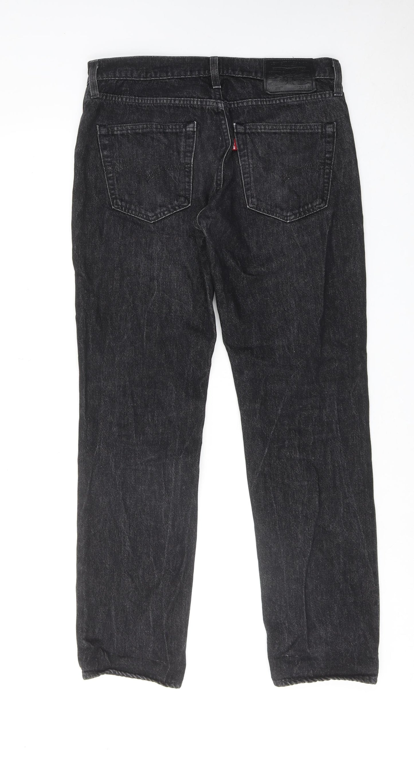 Levi's Mens Black Cotton Straight Jeans Size 32 in L30 in Regular Zip