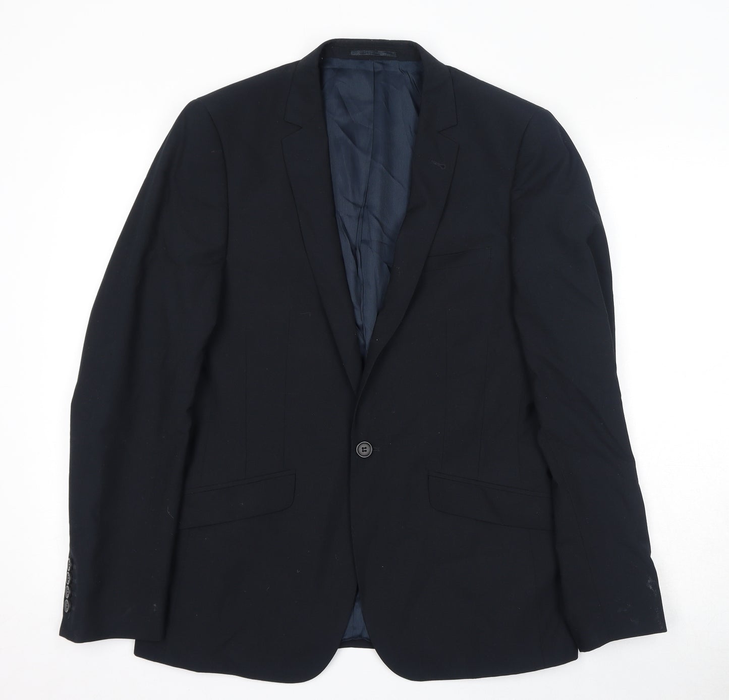 ASOS Mens Black Polyester Jacket Suit Jacket Size 40 Regular