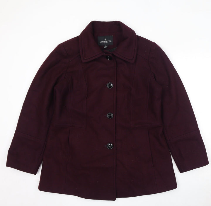 London Fog Womens Red Jacket Size L Button