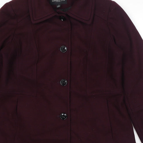 London Fog Womens Red Jacket Size L Button