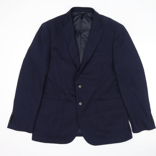 Marks and Spencer Mens Blue Polyamide Jacket Suit Jacket Size 42 Regular