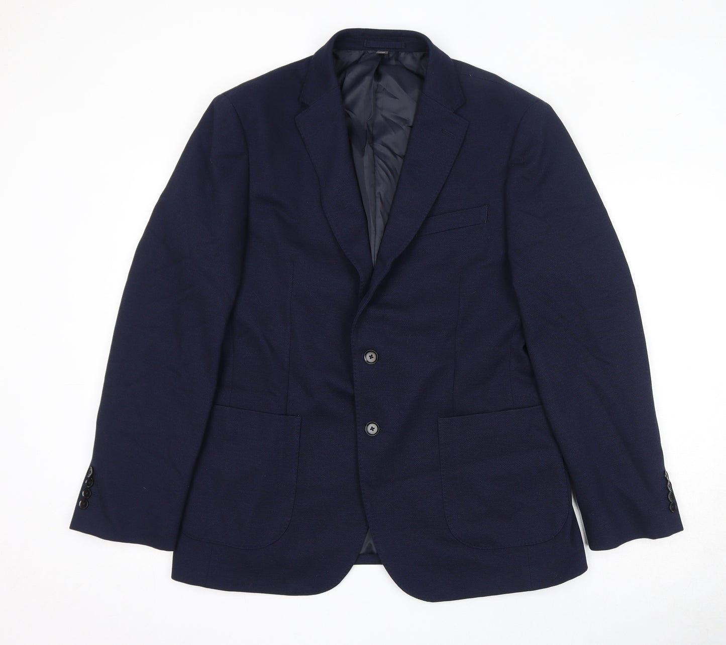 Marks and Spencer Mens Blue Polyamide Jacket Suit Jacket Size 42 Regular