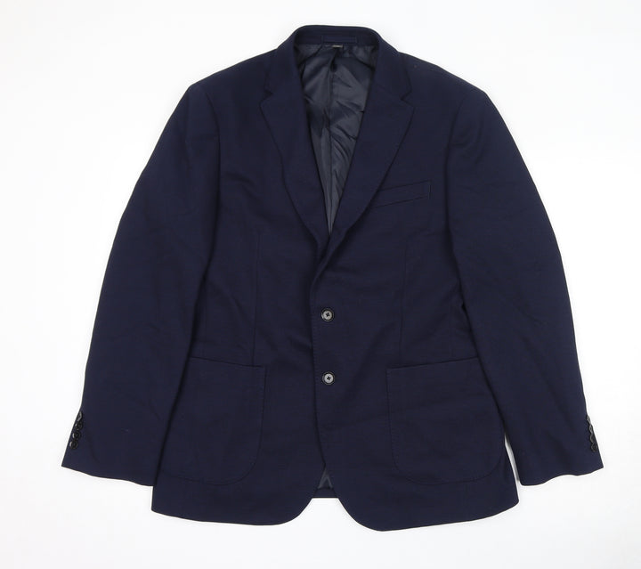 Marks and Spencer Mens Blue Polyamide Jacket Suit Jacket Size 42 Regular