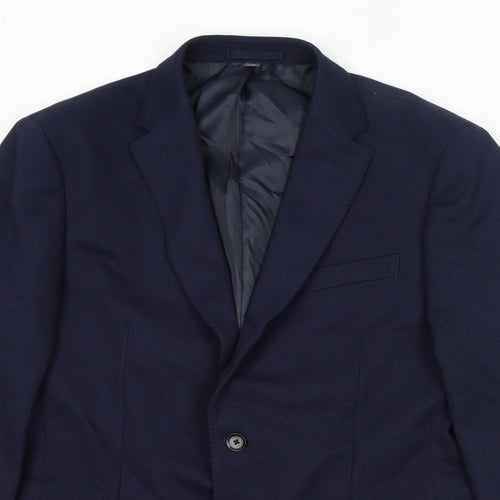 Marks and Spencer Mens Blue Polyamide Jacket Suit Jacket Size 42 Regular