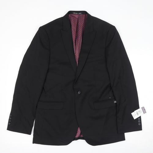 Brook Taverner Mens Black Polyester Jacket Suit Jacket Size 38 Regular