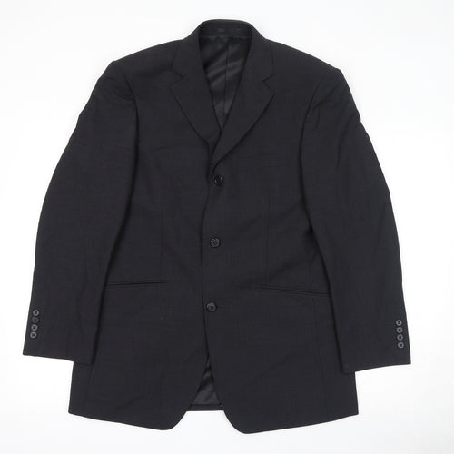 Charlton Gray Mens Black Polyester Jacket Suit Jacket Size 38 Regular
