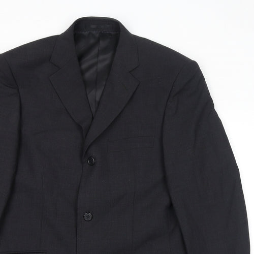 Charlton Gray Mens Black Polyester Jacket Suit Jacket Size 38 Regular