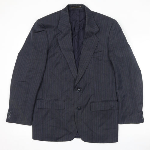 Marks and Spencer Mens Grey Striped Polyester Jacket Suit Jacket Size 36 Regular
