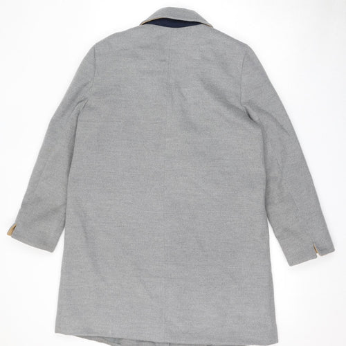 Topshop Womens Grey Overcoat Coat Size 12 Snap