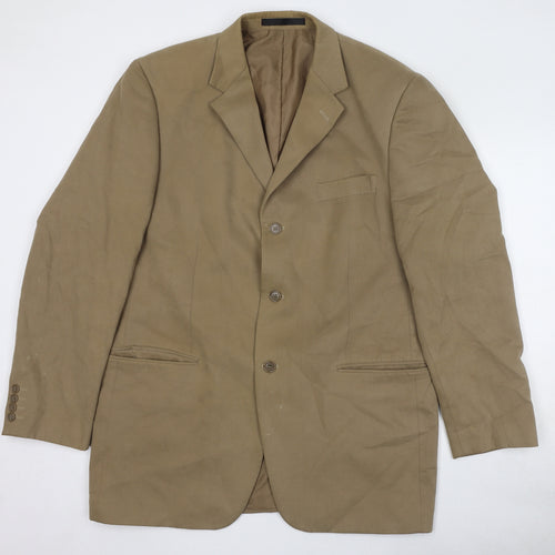 Marks and Spencer Mens Beige Cotton Jacket Suit Jacket Size 42 Regular