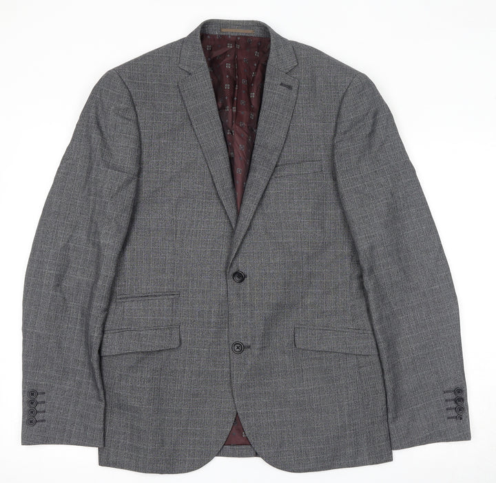 NEXT Mens Grey Polyester Jacket Suit Jacket Size 40 Regular