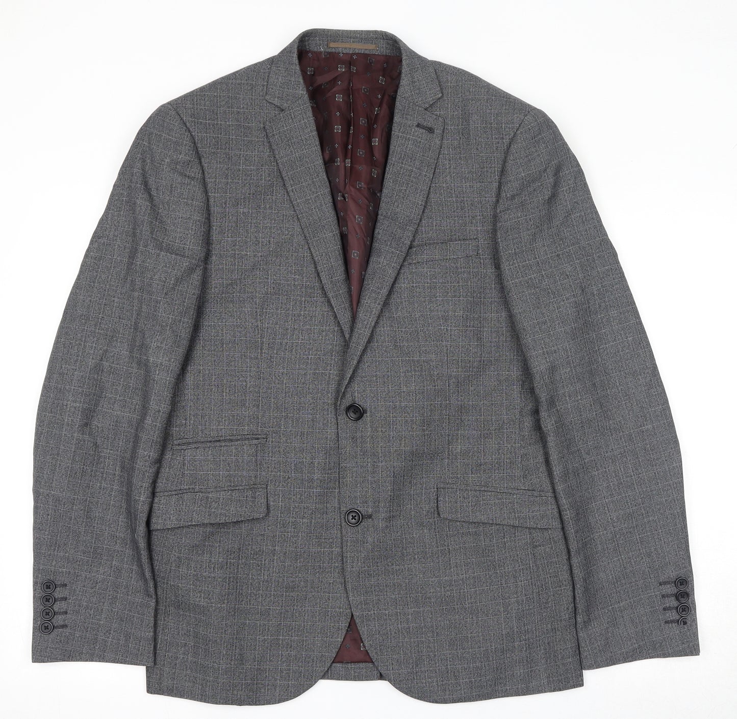 NEXT Mens Grey Polyester Jacket Suit Jacket Size 40 Regular