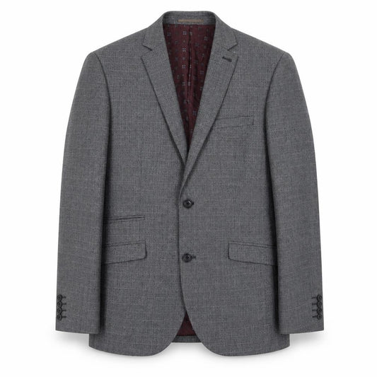 Front view of Next men’s grey polyester jacket suit jacket, size 40, regular