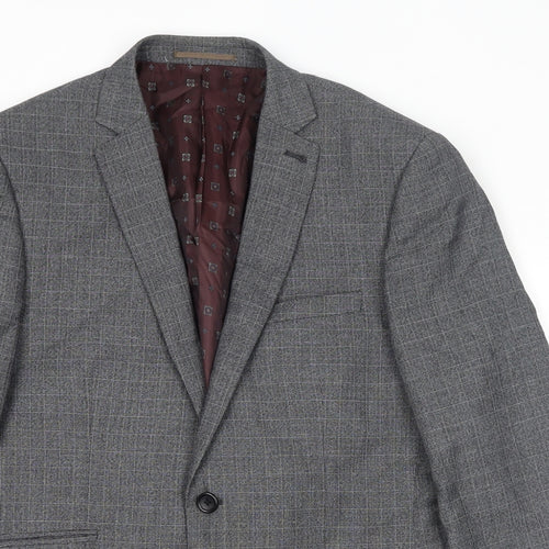 NEXT Mens Grey Polyester Jacket Suit Jacket Size 40 Regular