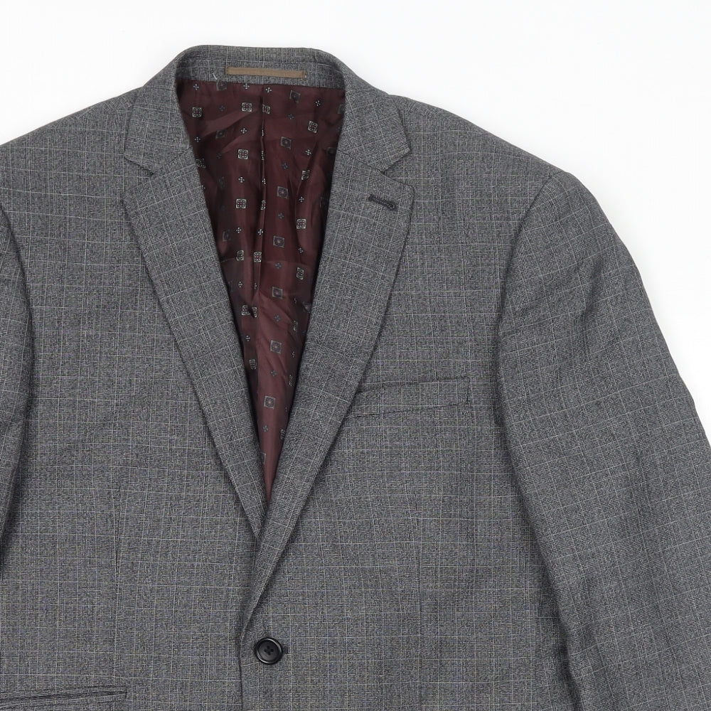 NEXT Mens Grey Polyester Jacket Suit Jacket Size 40 Regular