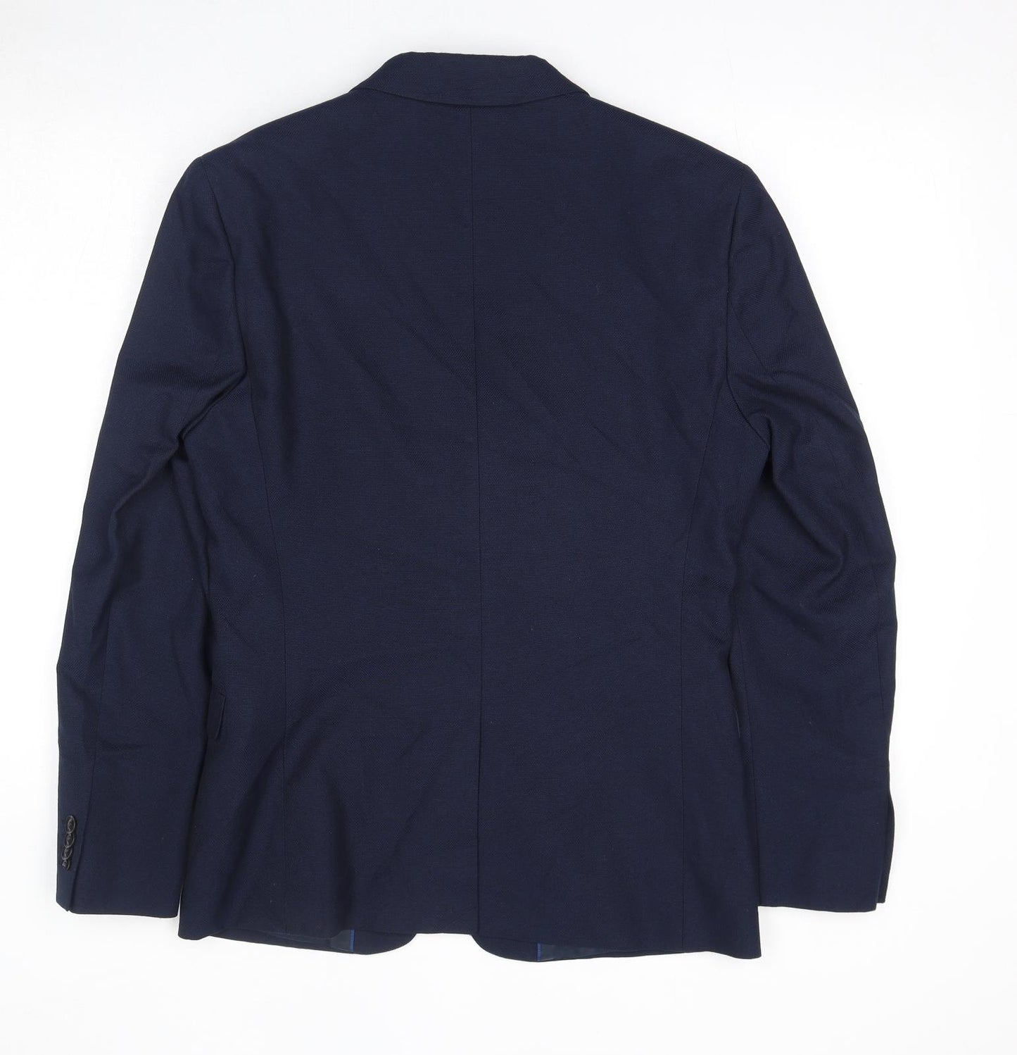 Topman Mens Blue Polyester Jacket Suit Jacket Size 38 Regular