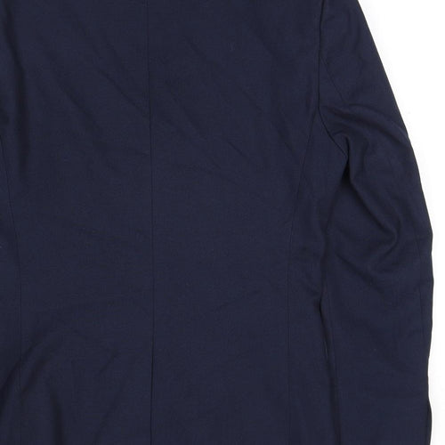 Topman Mens Blue Polyester Jacket Suit Jacket Size 38 Regular