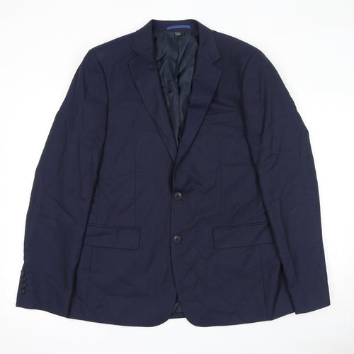 Marks and Spencer Mens Blue Polyester Jacket Suit Jacket Size 40 Regular