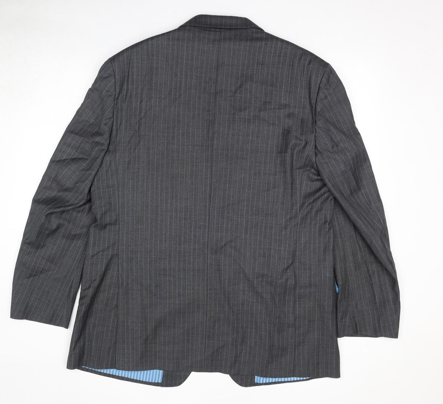 Marks and Spencer Mens Grey Striped Wool Jacket Suit Jacket Size 46 Regular