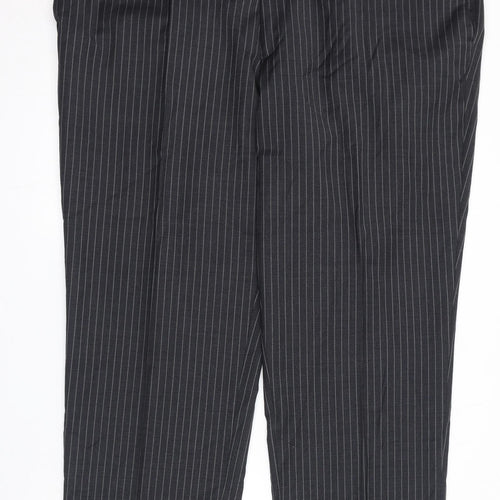 Centaur Mens Grey Striped Wool Dress Pants Trousers Size 44 in L29 in Regular Zip