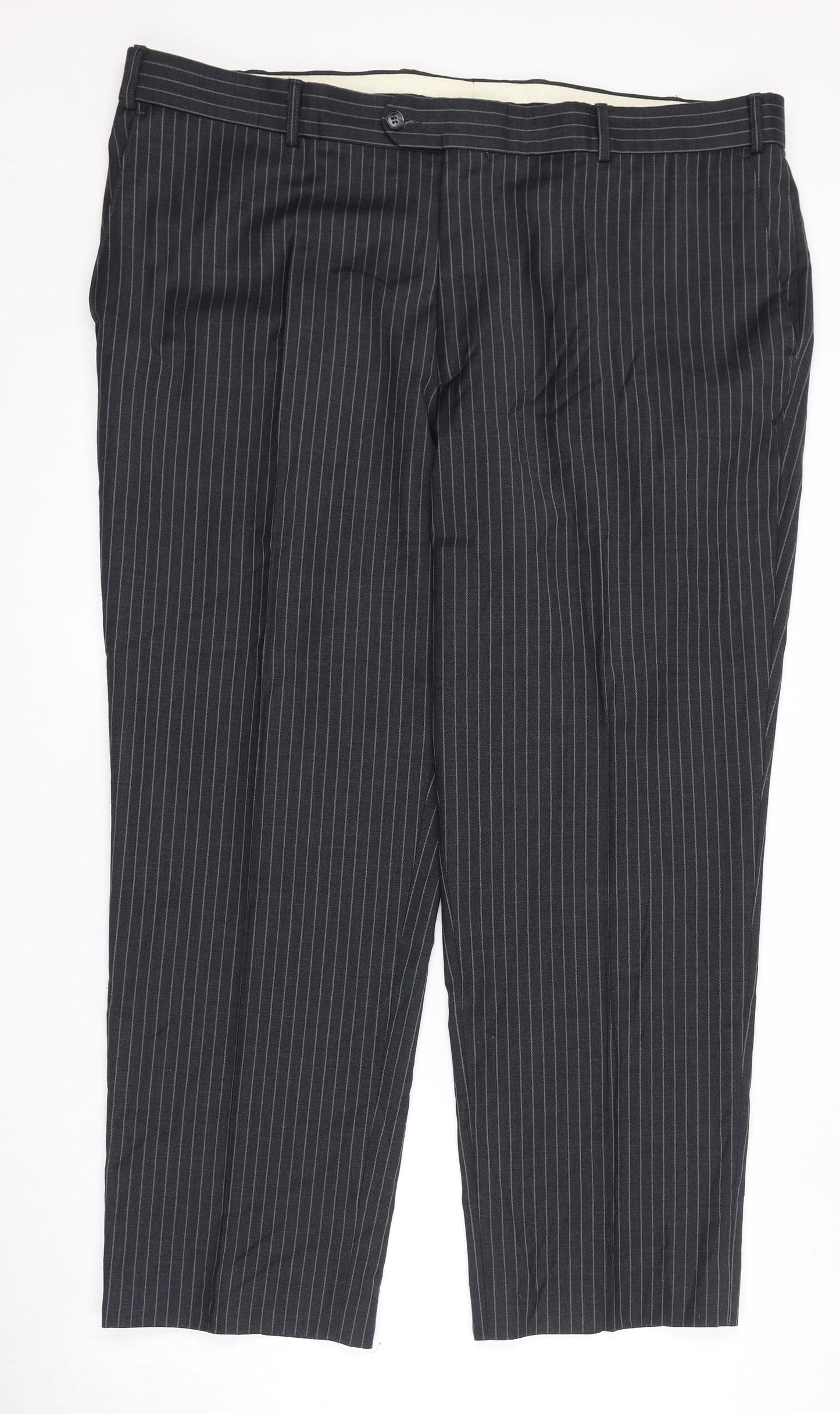 Centaur Mens Grey Striped Wool Dress Pants Trousers Size 44 in L29 in Regular Zip