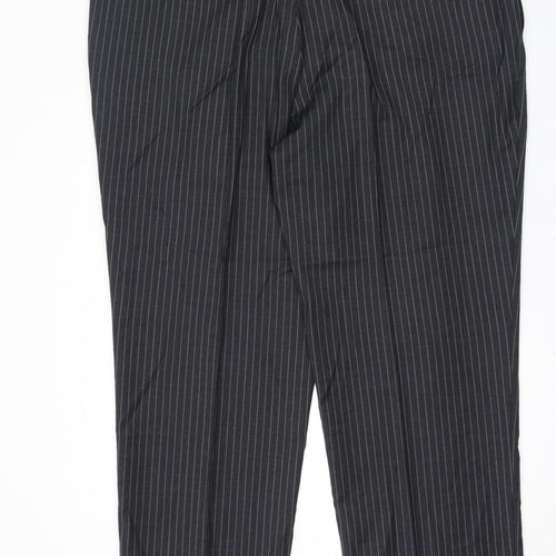Centaur Mens Grey Striped Wool Dress Pants Trousers Size 44 in L29 in Regular Zip