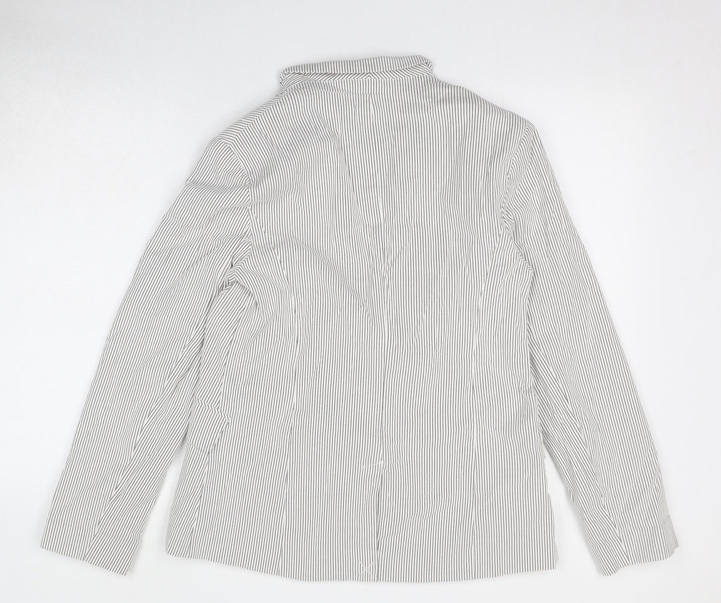 Dorothy Perkins Womens Ivory Striped Jacket Blazer Size 14 Button