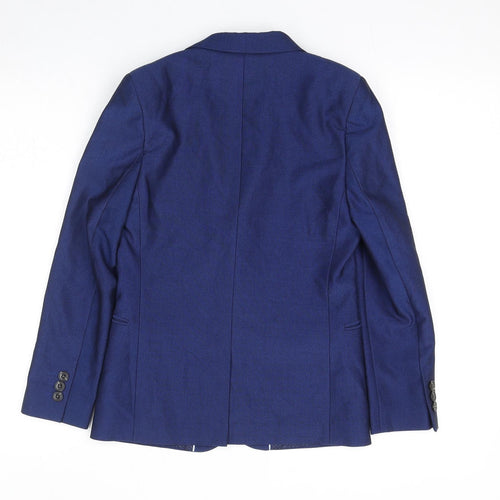 Marks and Spencer Boys Blue Jacket Blazer Size 9-10 Years Button