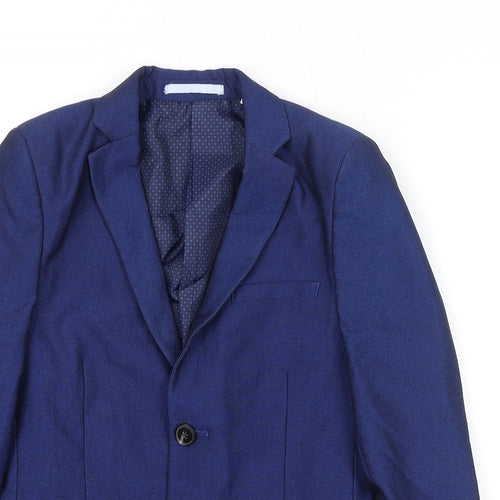 Marks and Spencer Boys Blue Jacket Blazer Size 9-10 Years Button