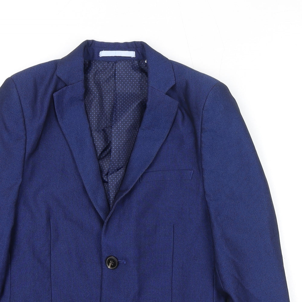 Marks and Spencer Boys Blue Jacket Blazer Size 9-10 Years Button